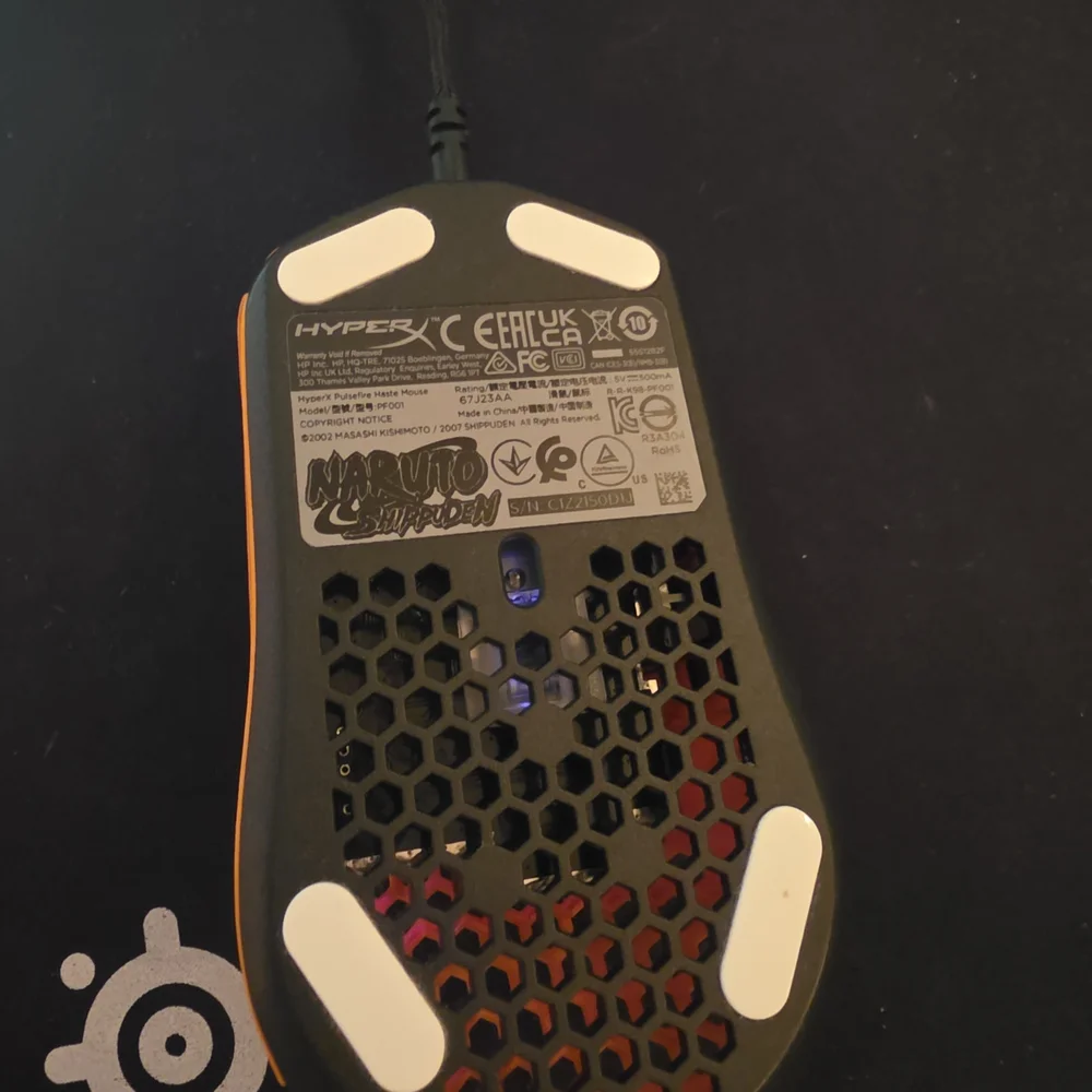 HYPERX NARUTO Orange Honeycomb Wired Gaming Mouse with RGB Accent
